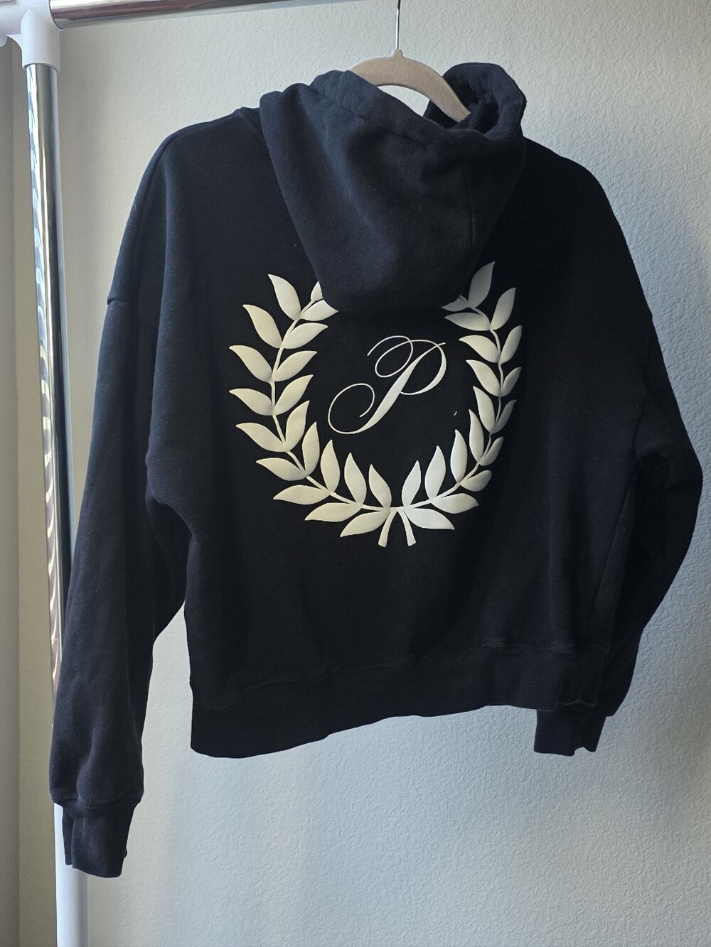 PINK Victoria's Secret Black Hoodie with White Label